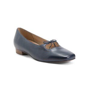 TROTTERS Navy Leather Honesty Key Hole Comfort Flats
